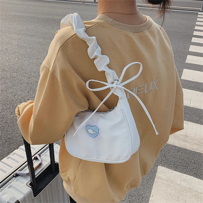 BALANG Canvas Shoulder Bag Regular Women's White/Black-5
