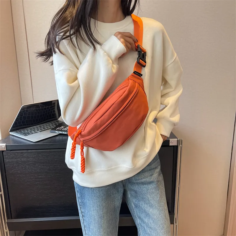 HCXK Canvas Crossbody Bag Regular Unisex Orange/Ecru/Pink/Red/Black-1