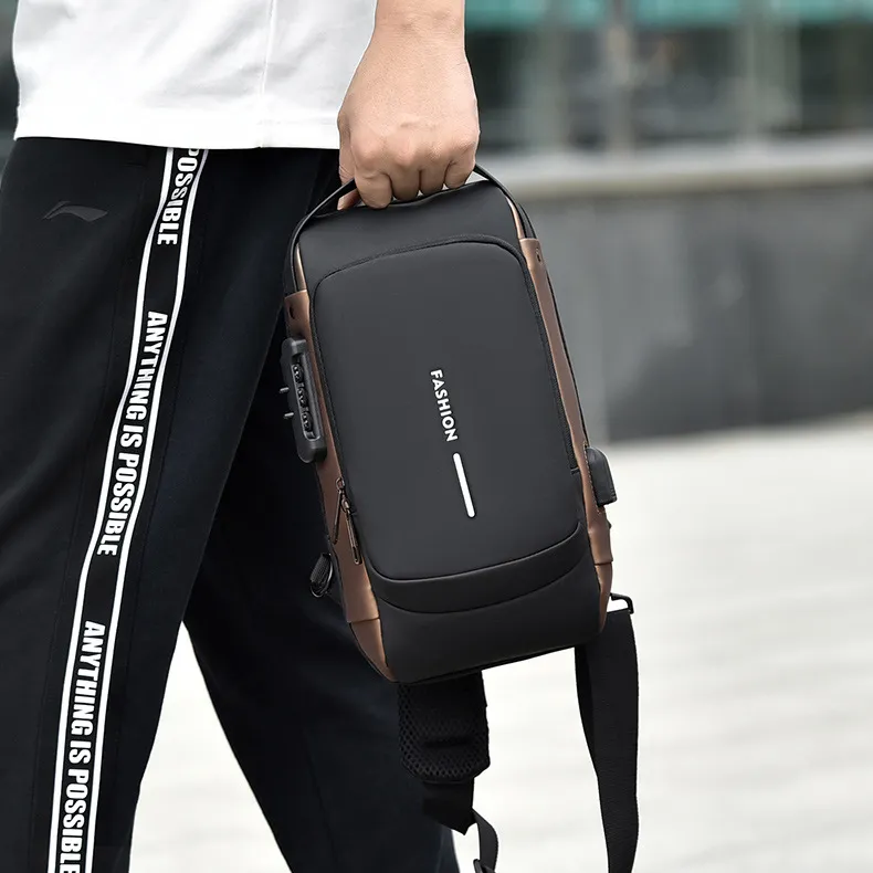 BALANG PU Sling Bag Regular Men's Black/Brown/Gray-4
