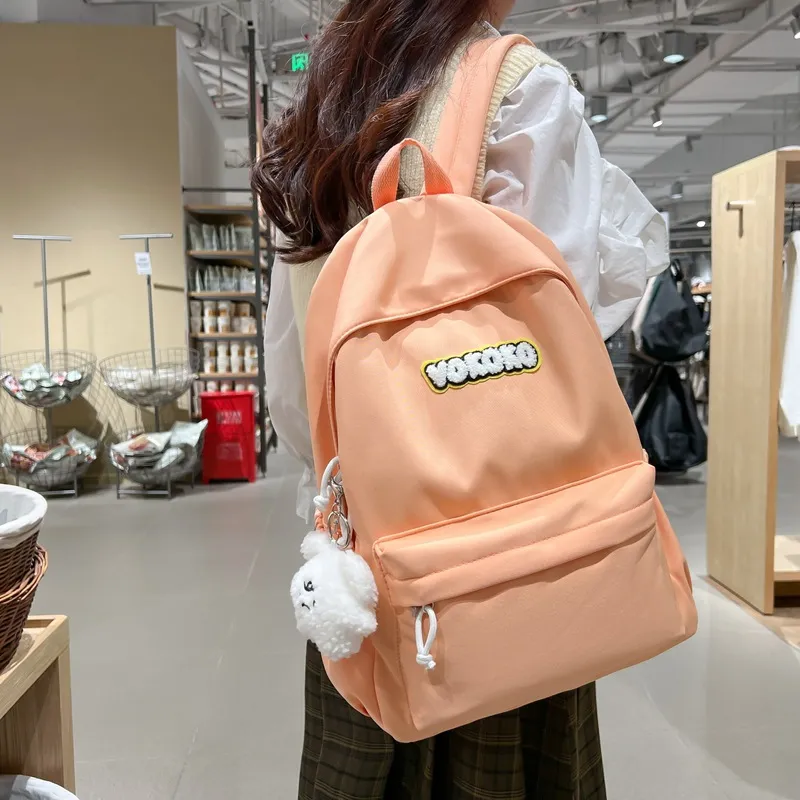 BALANG Nylon Backpack Regular Women's Black Red Ecru Pink Light Blue Orange-9