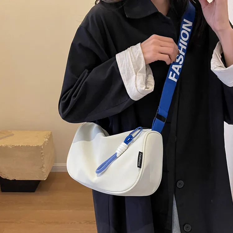GOBLIN SHARKS 1759 Fabric Shoulder Bag Regular Unisex Black/White & Black/White & Blue-14