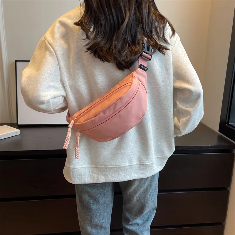 HCXK Canvas Crossbody Bag Regular Unisex Orange/Ecru/Pink/Red/Black-21