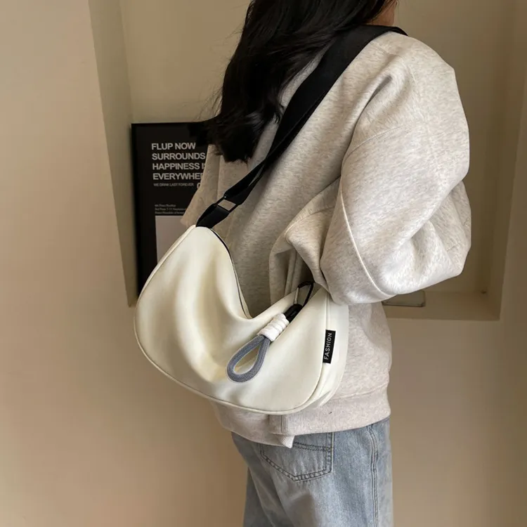 GOBLIN SHARKS 1759 Fabric Shoulder Bag Regular Unisex Black/White & Black/White & Blue-7