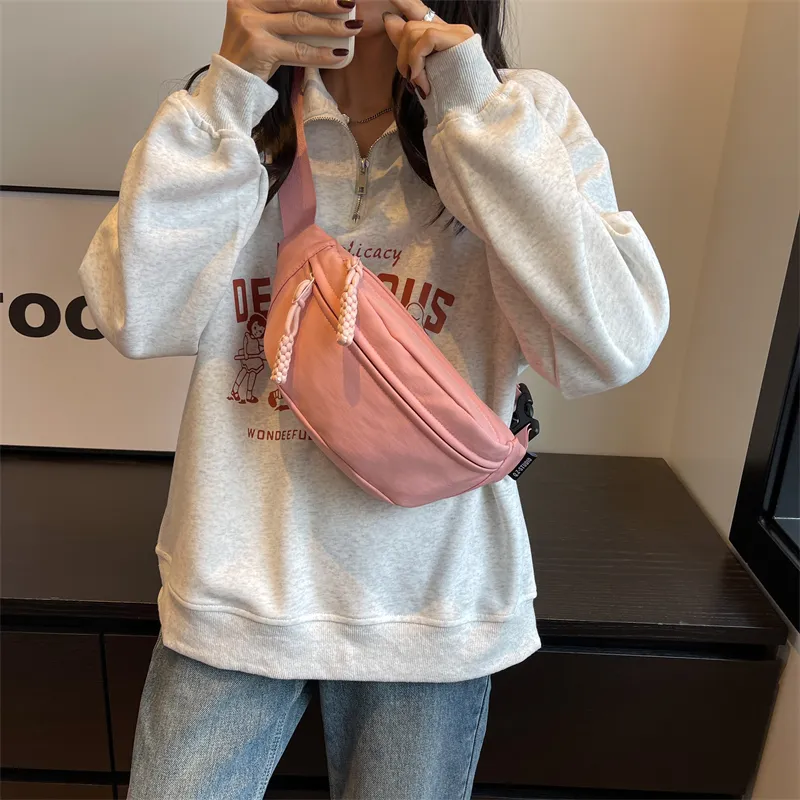 HCXK Canvas Crossbody Bag Regular Unisex Orange/Ecru/Pink/Red/Black-19