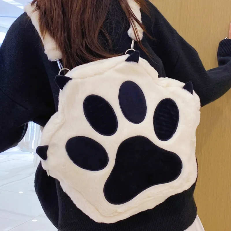 BALANG Velour Backpack Regular Women's Black White-1