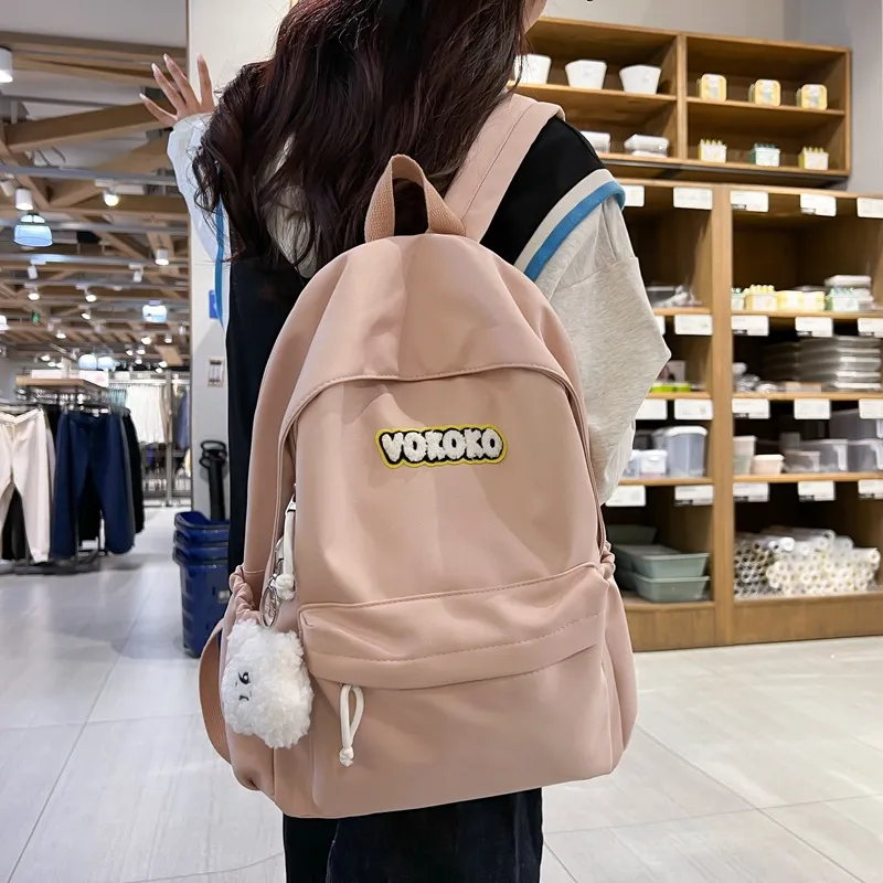 BALANG Nylon Backpack Regular Women's Black Red Ecru Pink Light Blue Orange-5