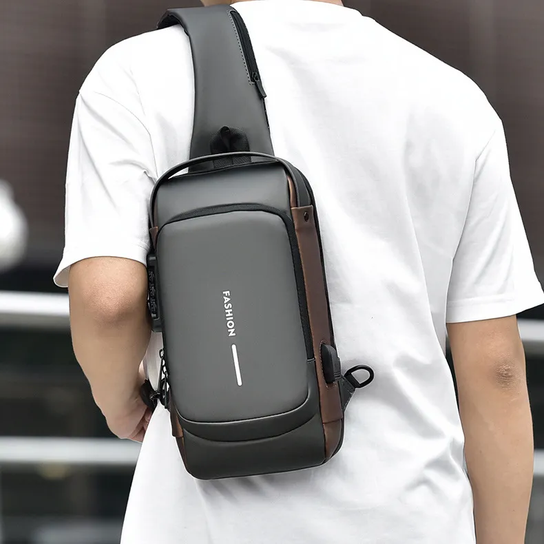 BALANG PU Sling Bag Regular Men's Black/Brown/Gray-7