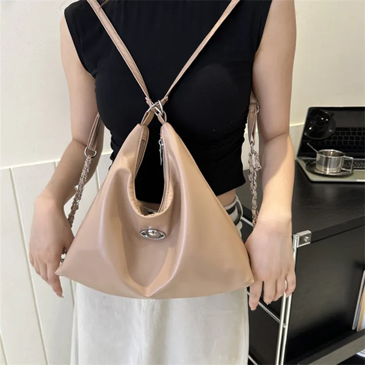 BALANG PU Backpack Shoulder Bag Regular Women's White/Black/Khaki/Silver-6