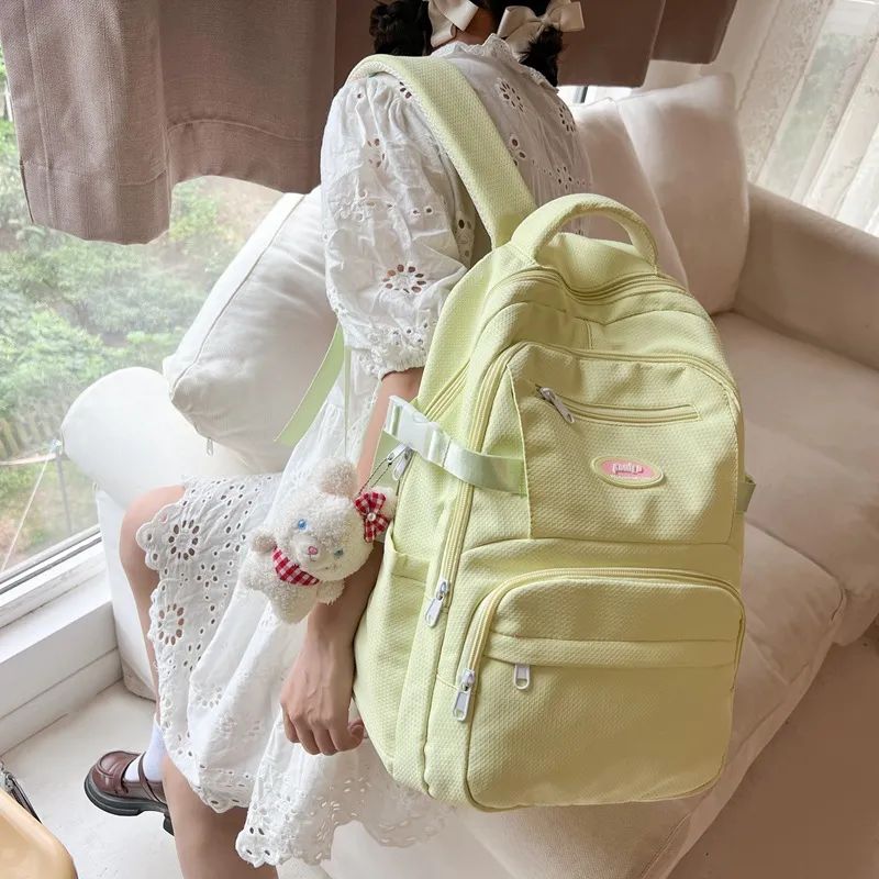 BALANG Nylon Backpack Regular Unisex Cream Yellow/Light Blue/Black/White-2
