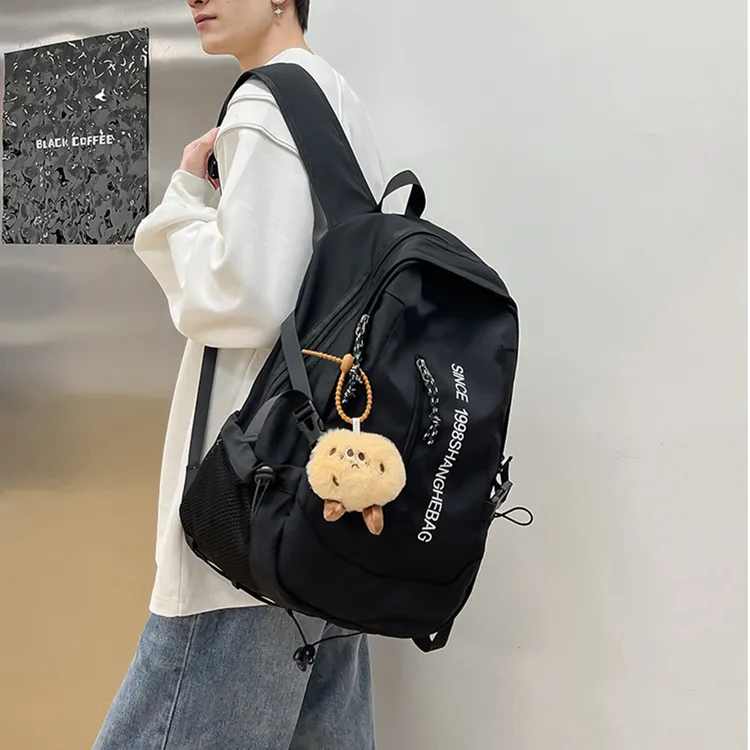 BALANG Composite Cloth Backpack Regular Unisex White Black & Color/Black-9