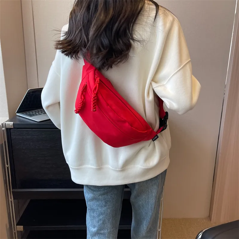 HCXK Canvas Crossbody Bag Regular Unisex Orange/Ecru/Pink/Red/Black-32