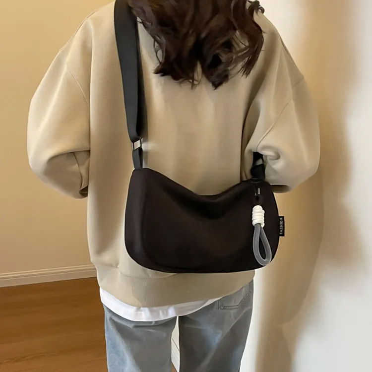 GOBLIN SHARKS 1759 Fabric Shoulder Bag Regular Unisex Black/White & Black/White & Blue-1