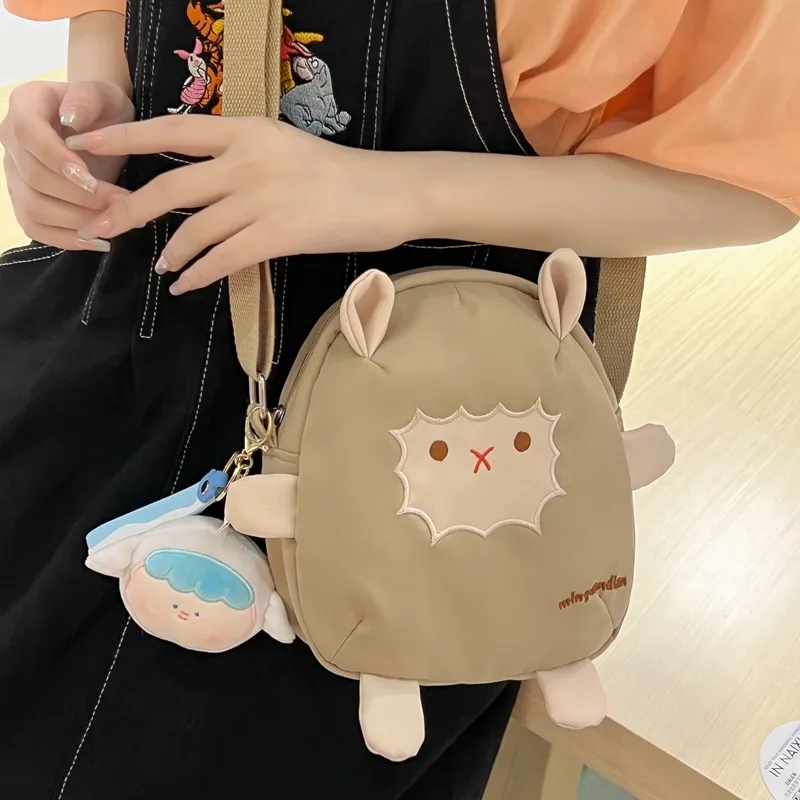 BALANG Nylon Lamb Bag, Crossbody Bag, Shoulder Bag Regular Women's Black/White/Khaki-9