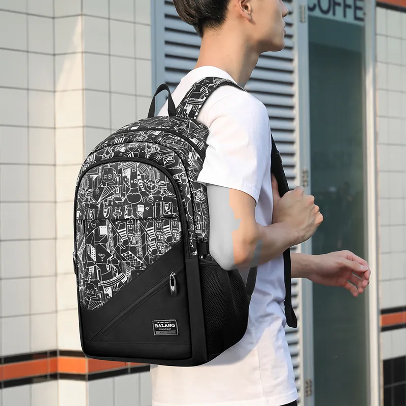 BALANG Oxford Backpack Large Size Unisex Black-9