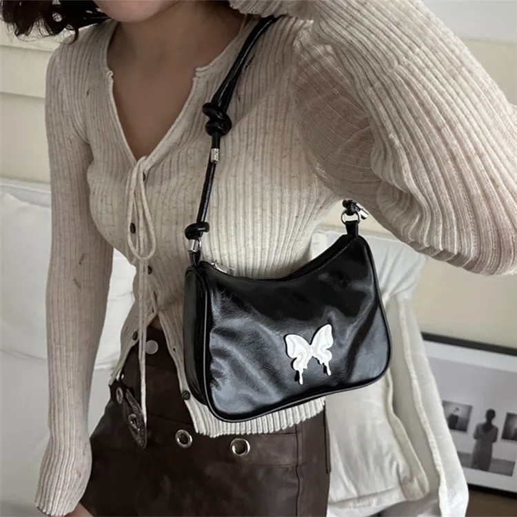 BALANG PU Crossbody Underarm Shoulder Bag Women's White/Black/Silver/Red-5