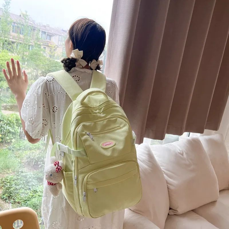 BALANG Nylon Backpack Regular Unisex Cream Yellow/Light Blue/Black/White-3