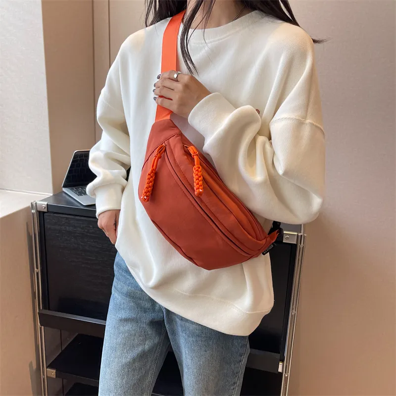 HCXK Canvas Crossbody Bag Regular Unisex Orange/Ecru/Pink/Red/Black-7