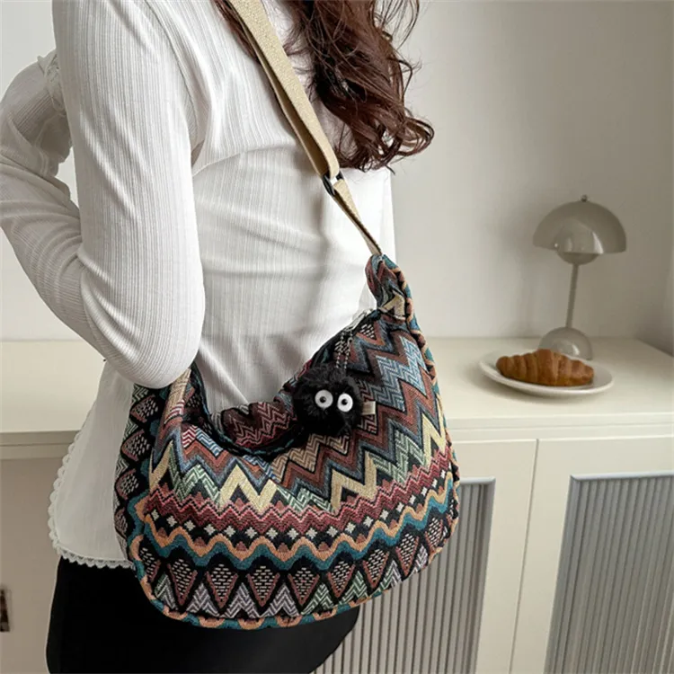 BALANG Canvas Crossbody Bag, Shoulder Bag Regular Women's Multicolor-9