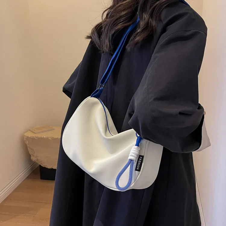GOBLIN SHARKS 1759 Fabric Shoulder Bag Regular Unisex Black/White & Black/White & Blue-10