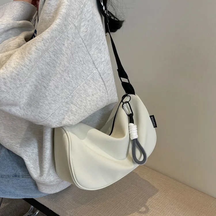 GOBLIN SHARKS 1759 Fabric Shoulder Bag Regular Unisex Black/White & Black/White & Blue-8
