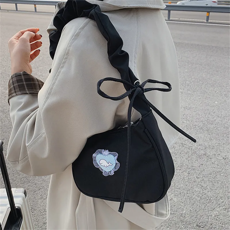 BALANG Canvas Shoulder Bag Regular Women's White/Black-17
