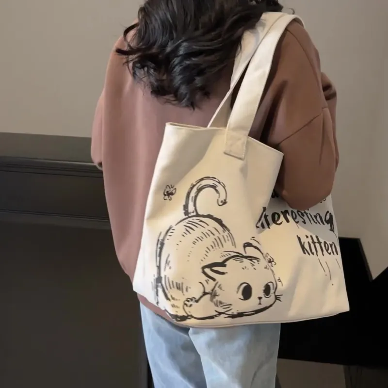 BALANG Canvas Tote Bag, Shopping Bag, Shoulder Bag Regular Women's Multicolor-4