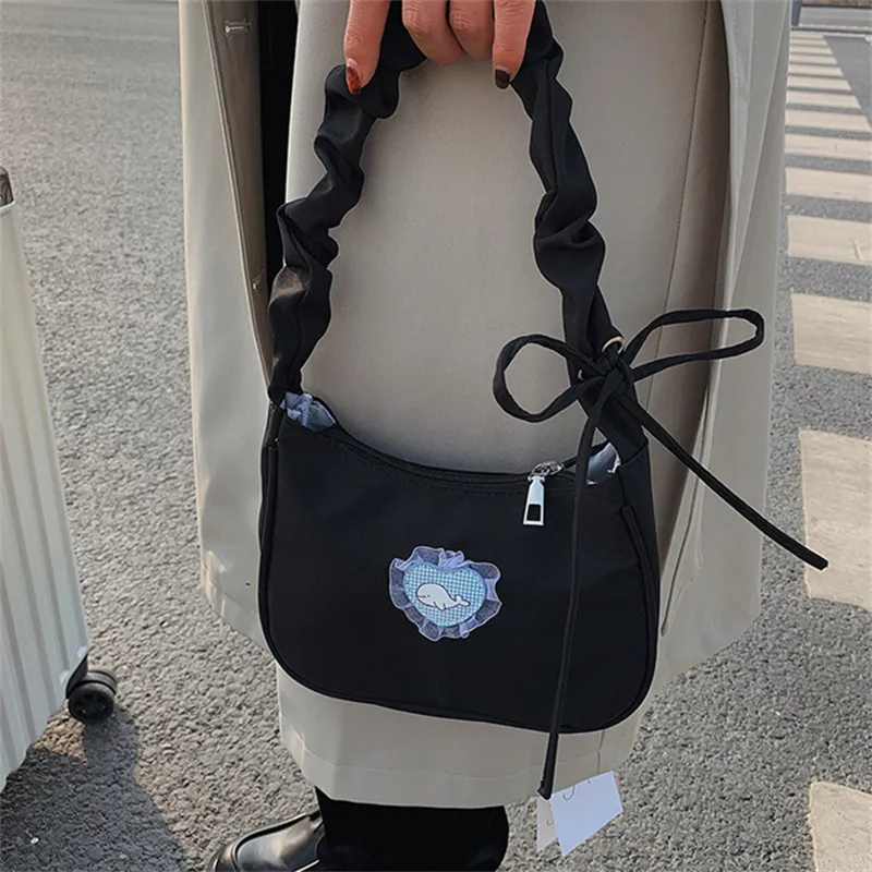 BALANG Canvas Shoulder Bag Regular Women's White/Black-16