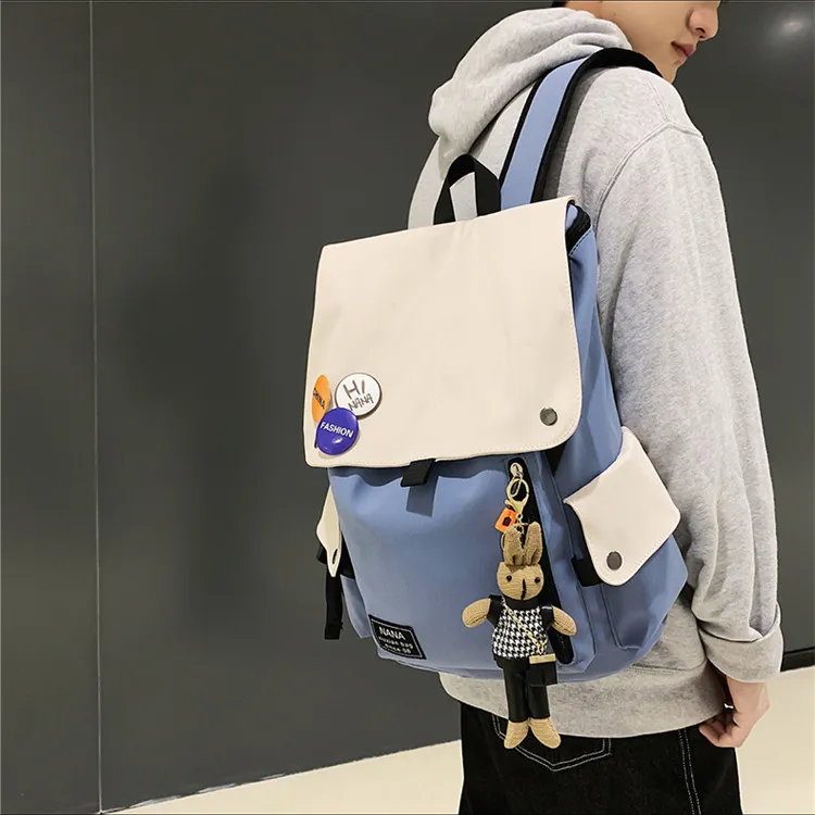 BALANG Nylon Backpack Regular Unisex Pure Black/Black & White/White & Green/Blue & White-10
