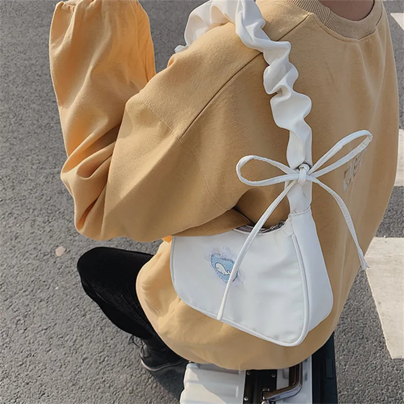 BALANG Canvas Shoulder Bag Regular Women's White/Black-6