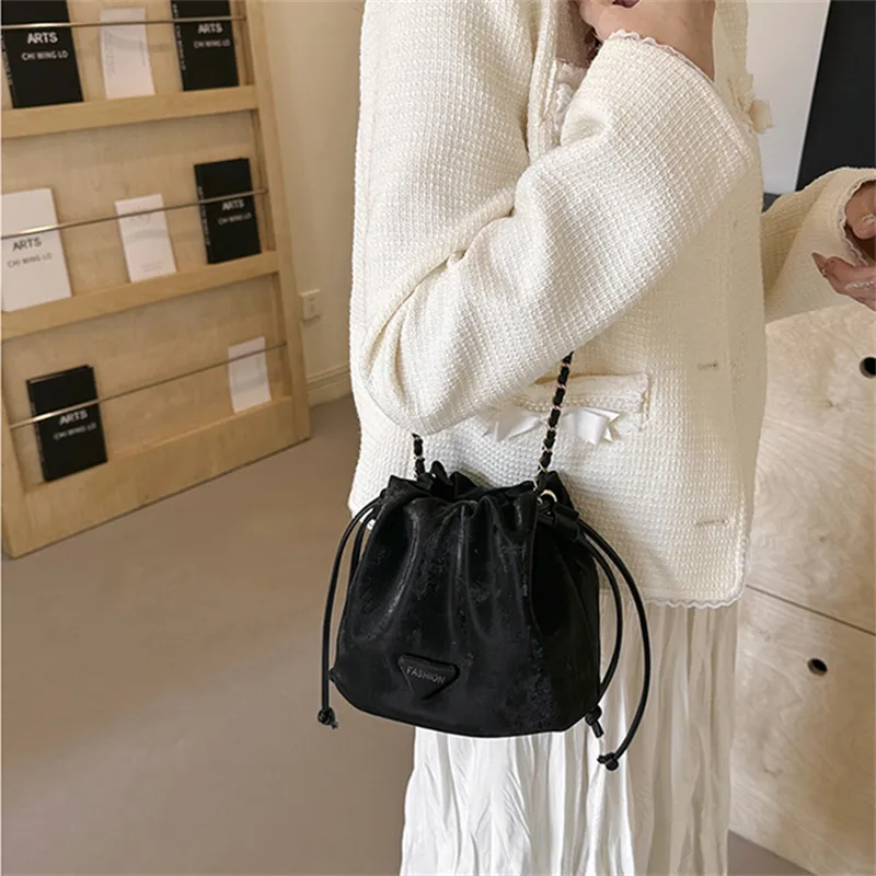 BALANG PU Shoulder Bag Women's Black/White/Pink/Khaki-2