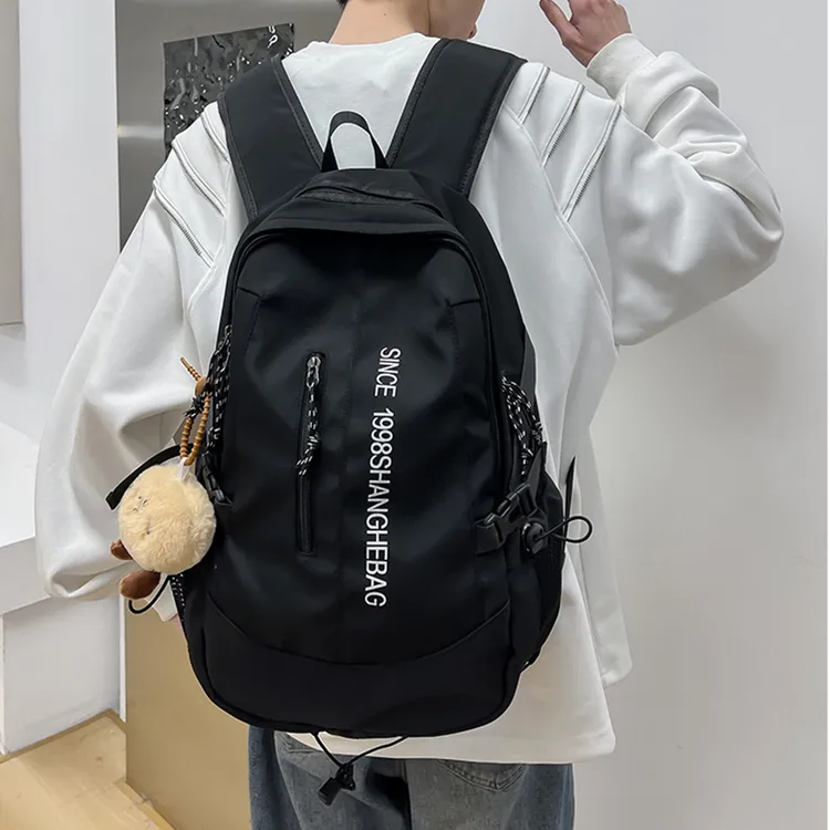 BALANG Composite Cloth Backpack Regular Unisex White Black & Color/Black-8