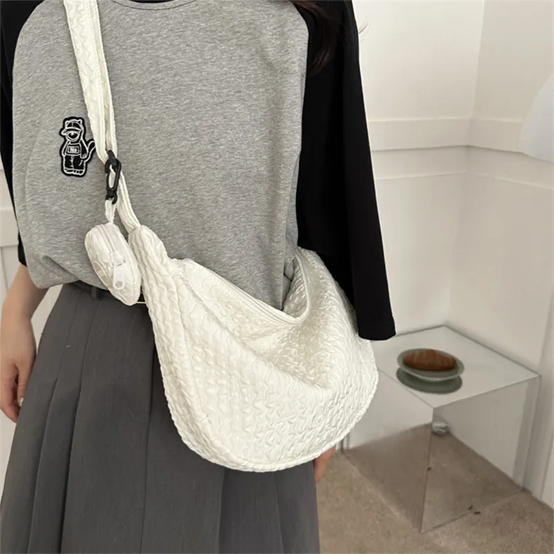 HCXK Canvas Crossbody Bag, Canvas Bag, Shoulder Bag Women's Yellow/White/Light Blue/Black/Pink/Light Yellow-7