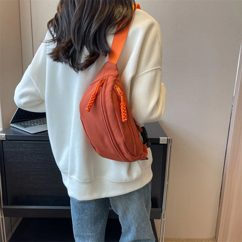 HCXK Canvas Crossbody Bag Regular Unisex Orange/Ecru/Pink/Red/Black-5