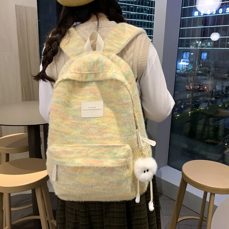 BALANG Nylon Backpack Women's Pink/Yellow/Blue/White-1
