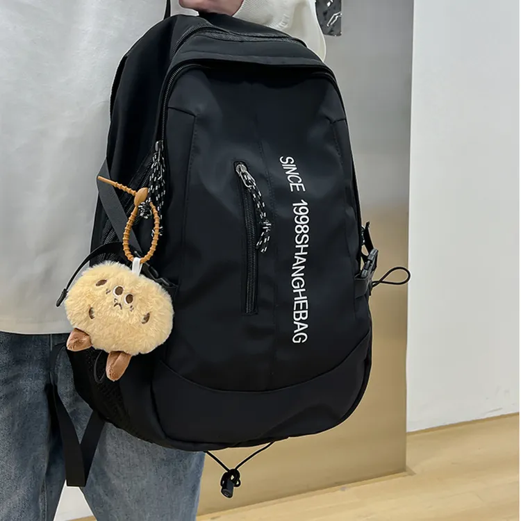 BALANG Composite Cloth Backpack Regular Unisex White Black & Color/Black-7