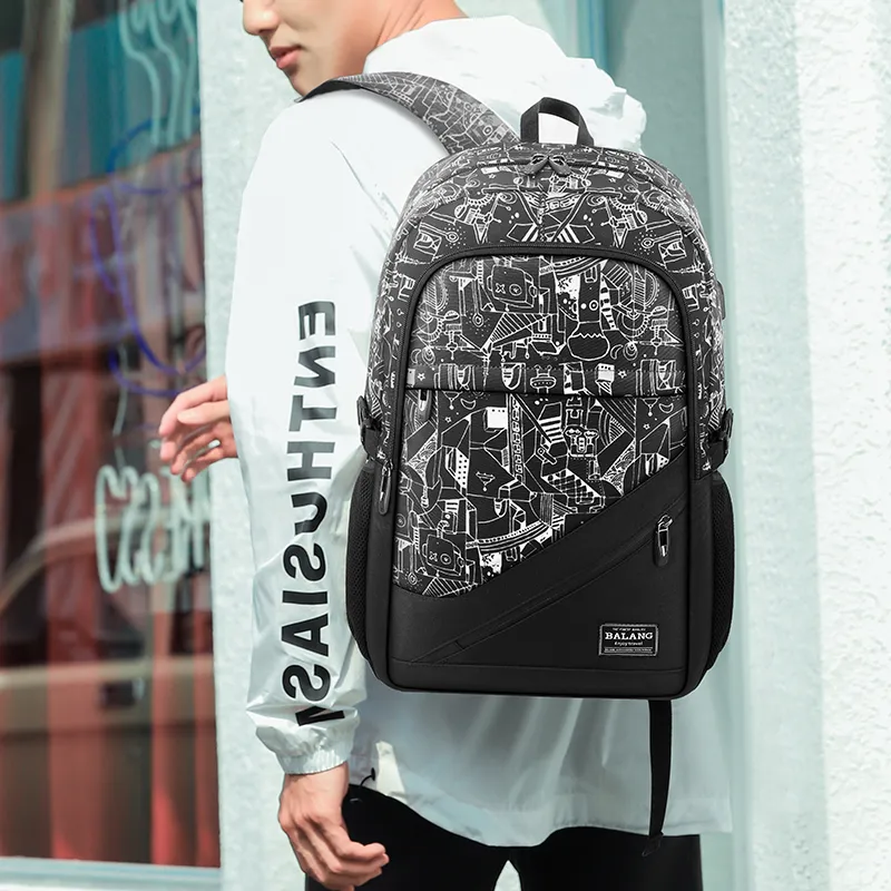 BALANG Oxford Backpack Large Size Unisex Black-10