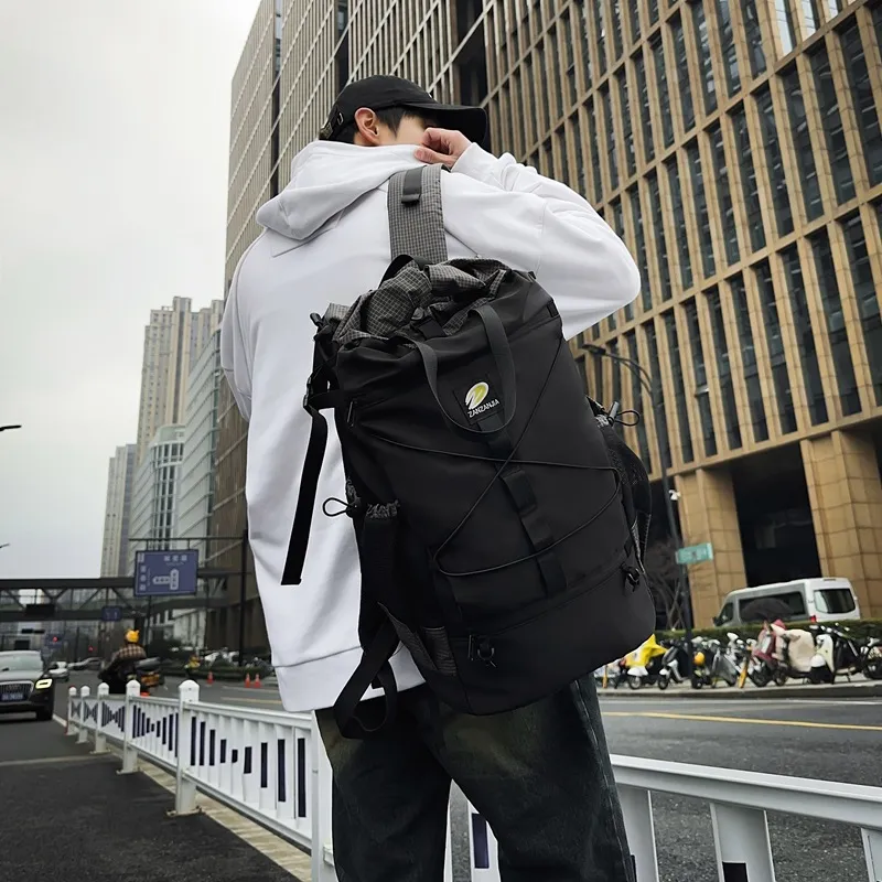 BALANG Nylon And Mesh Backpack Unisex Khaki Green Black-6