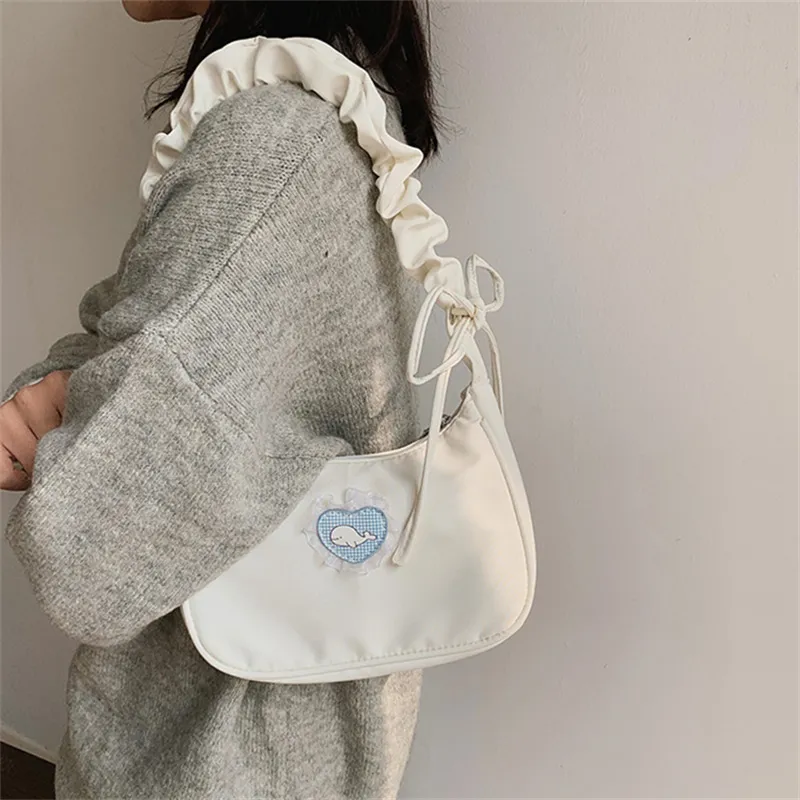 BALANG Canvas Shoulder Bag Regular Women's White/Black-10