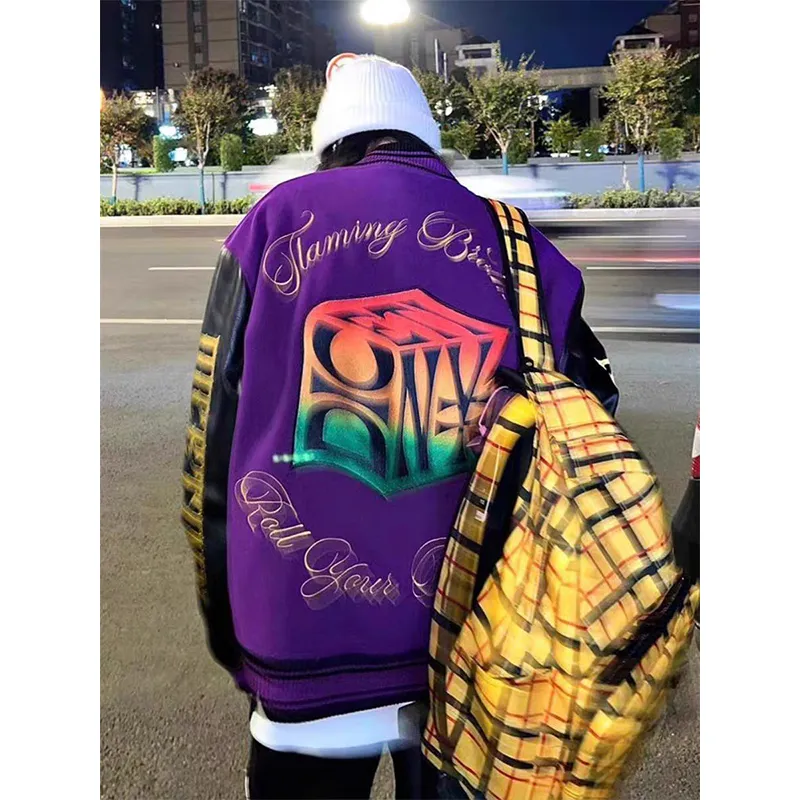 SOCKKEY Baseball Jacket Unisex Purple-6