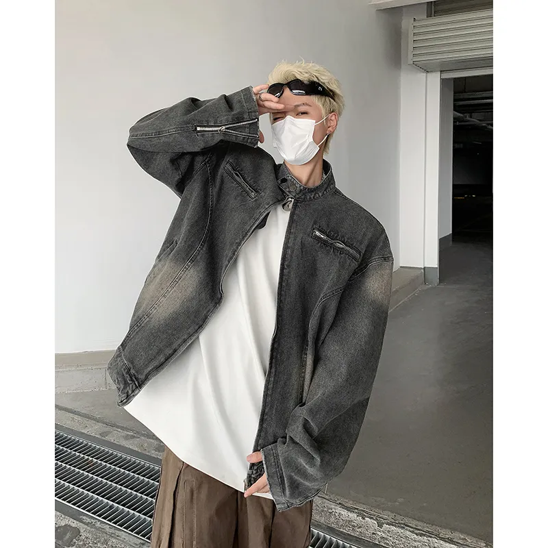 SOCKKEY Denim Jacket Unisex Black Gray Color-4