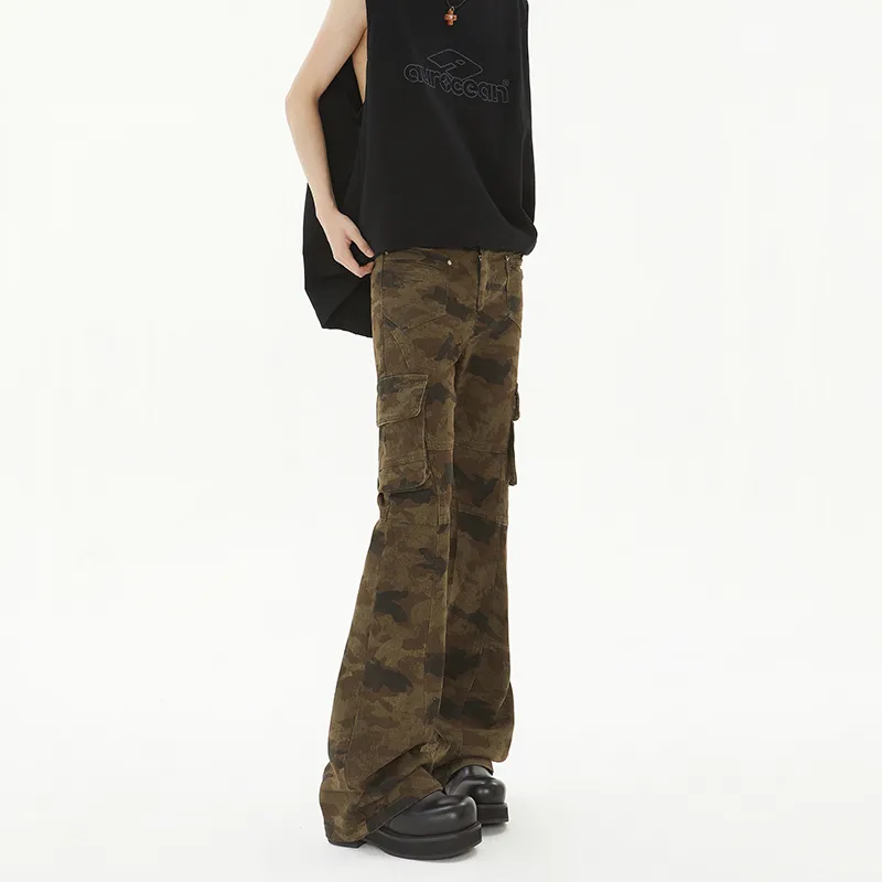 SOCKKEY Cargo Pants Unisex Camouflage Brown-2