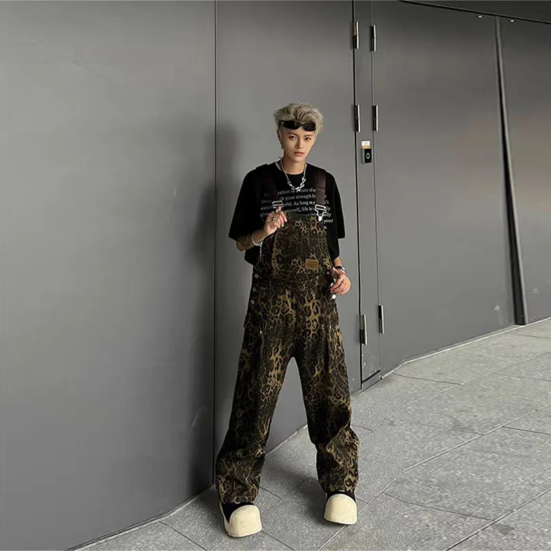 SOCKKEY Overalls Unisex Leopard Print-4