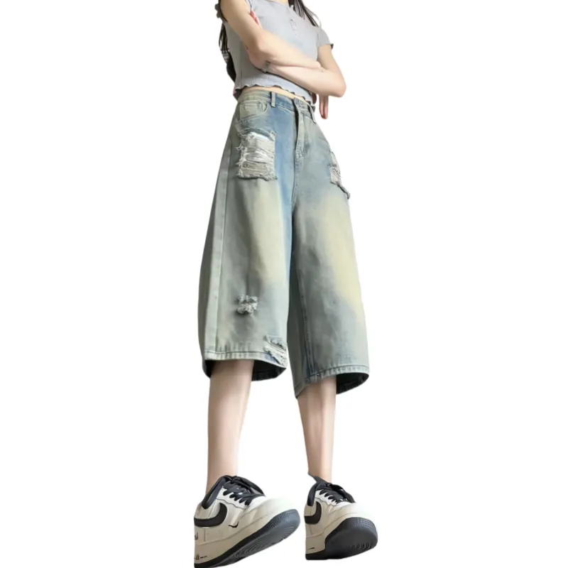 SOCKKEY Denim Shorts Unisex Vintage-4
