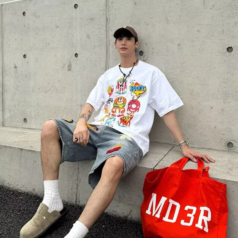 PAINT STAIN Denim Shorts Unisex-2