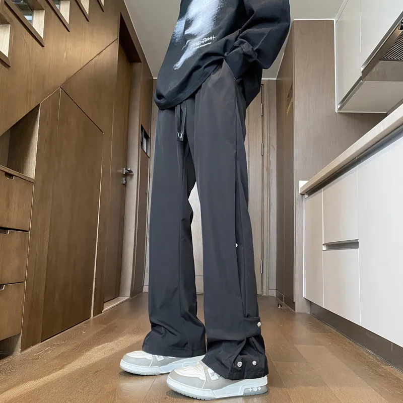 PAINT STAIN Casual Pants Unisex Black-8
