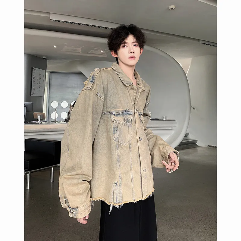 SOCKKEY Denim Jacket Unisex Yellow Mud-3