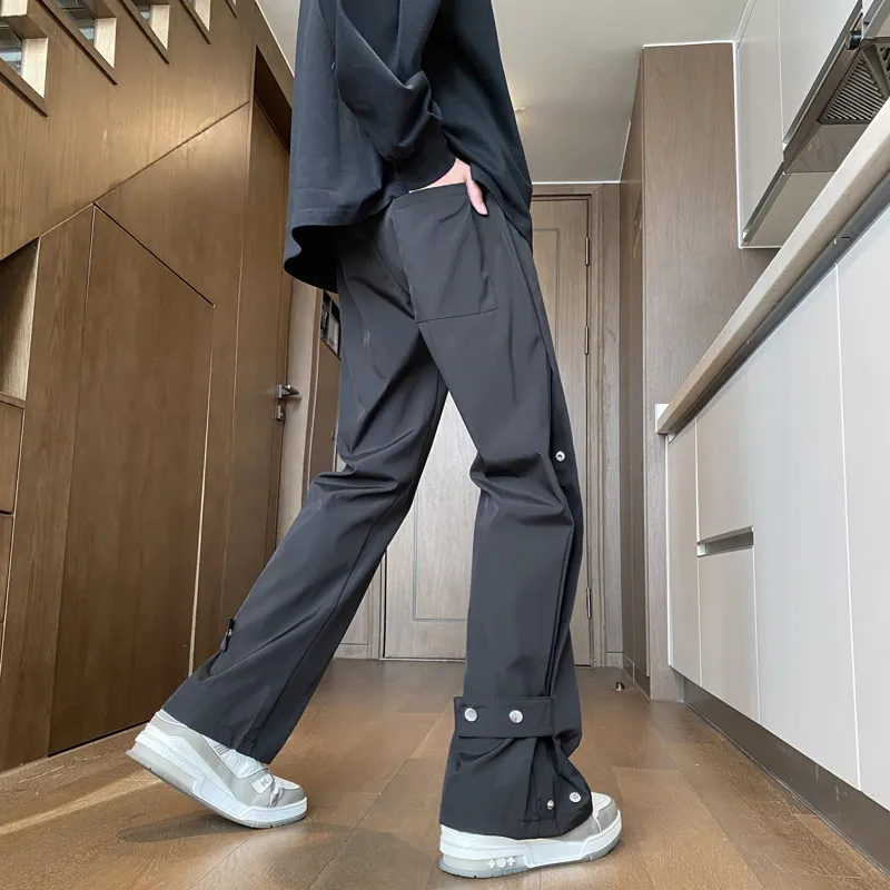 PAINT STAIN Casual Pants Unisex Black-10