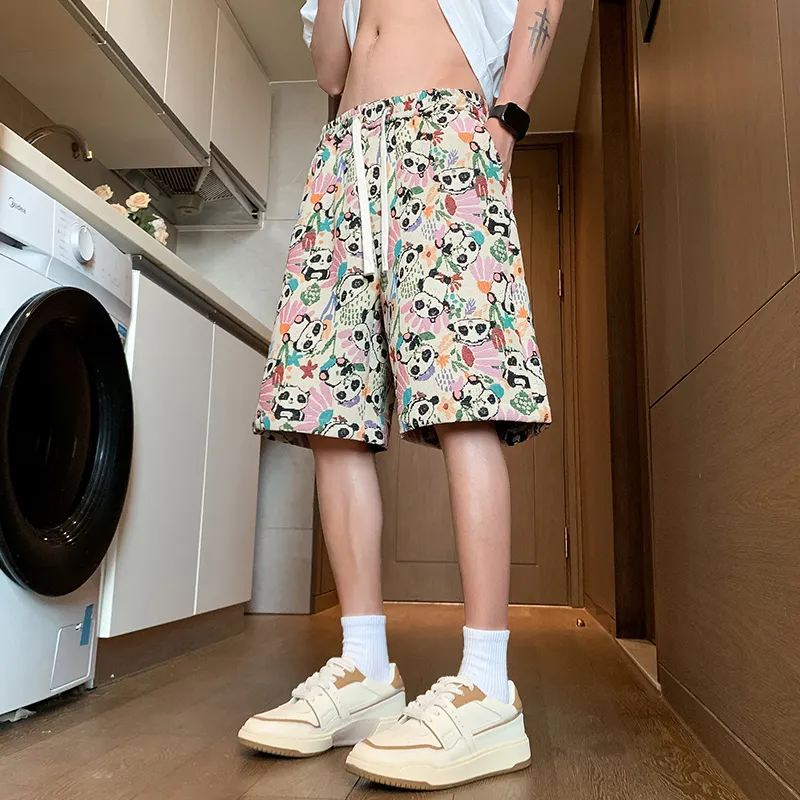 SOCKKEY Casual Shorts Unisex Embroidery Panda-3