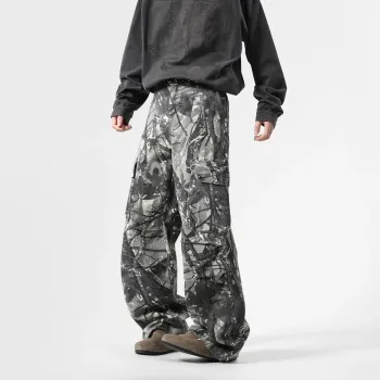 SOCKKEY Jeans Unisex Fallen Leaves Gray