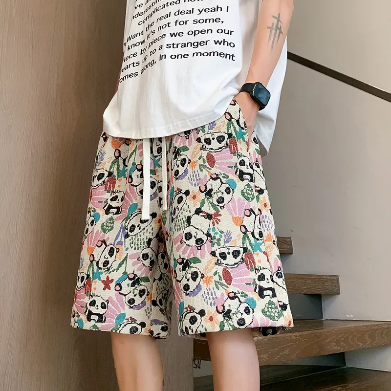 SOCKKEY Casual Shorts Unisex Embroidery Panda-2